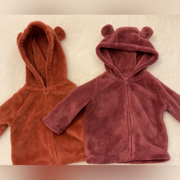 child of mine Other - 2 Child of Mine Carters Zio Up Hooded Fuzzy Jackets Size 0-3 months